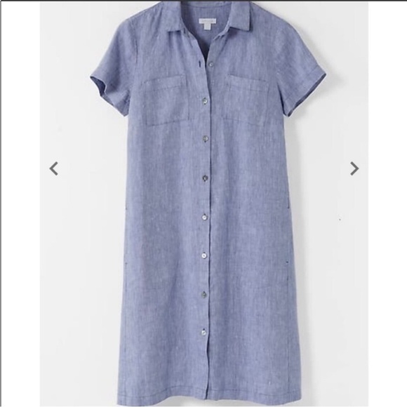 J. Jill | Love Linen 100% Linen Collared Shirt Dress | Cham | Petite Medium (MP) - Picture 1 of 13
